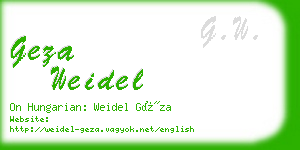 geza weidel business card